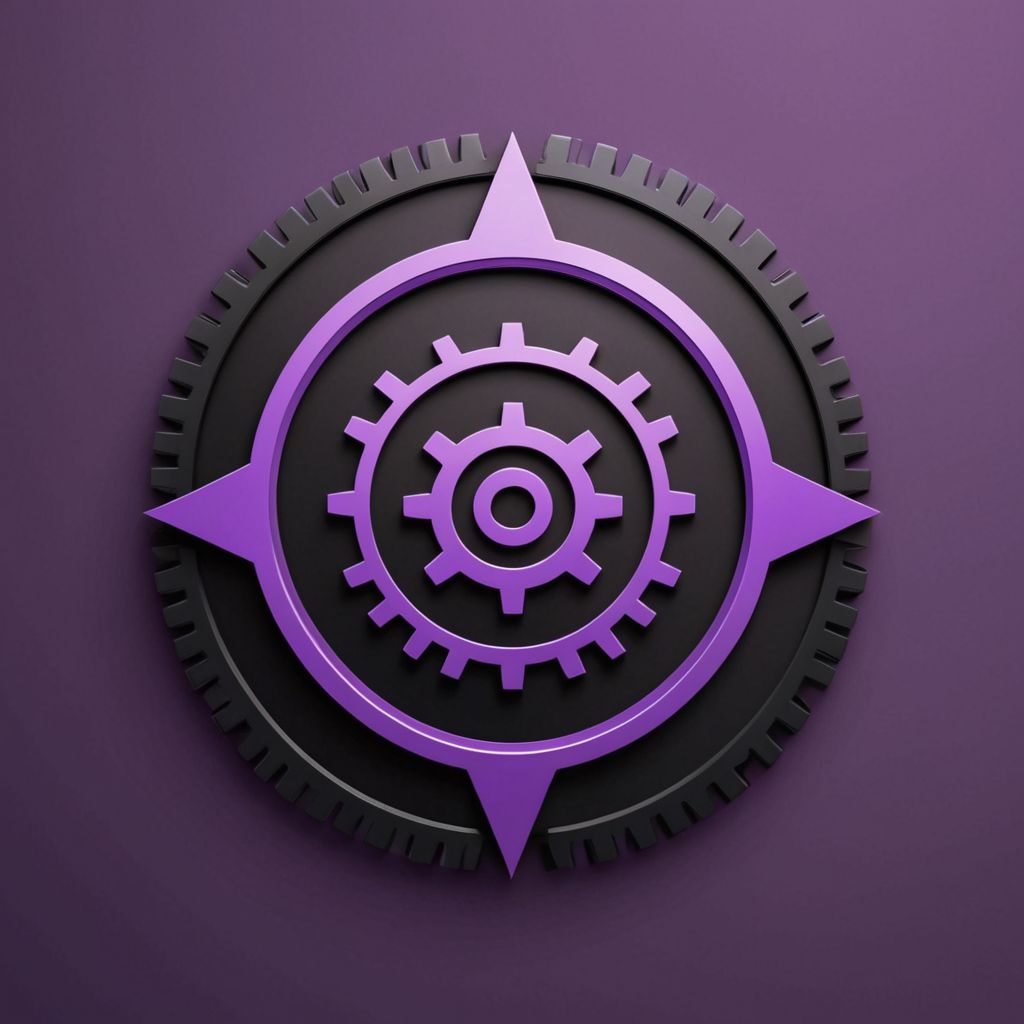Alex Gita’s professional logo featuring a bold purple gear and compass design, symbolizing clarity, precision, and operational excellence.
