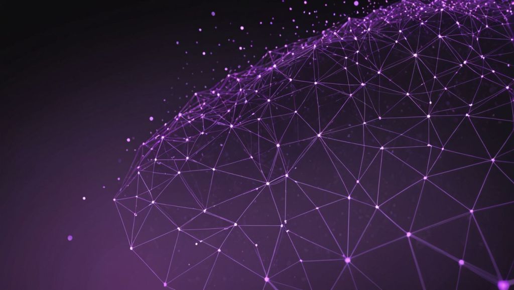 Dynamic purple network background featuring glowing nodes and connecting lines, symbolizing innovation, connectivity, and digital transformation.
