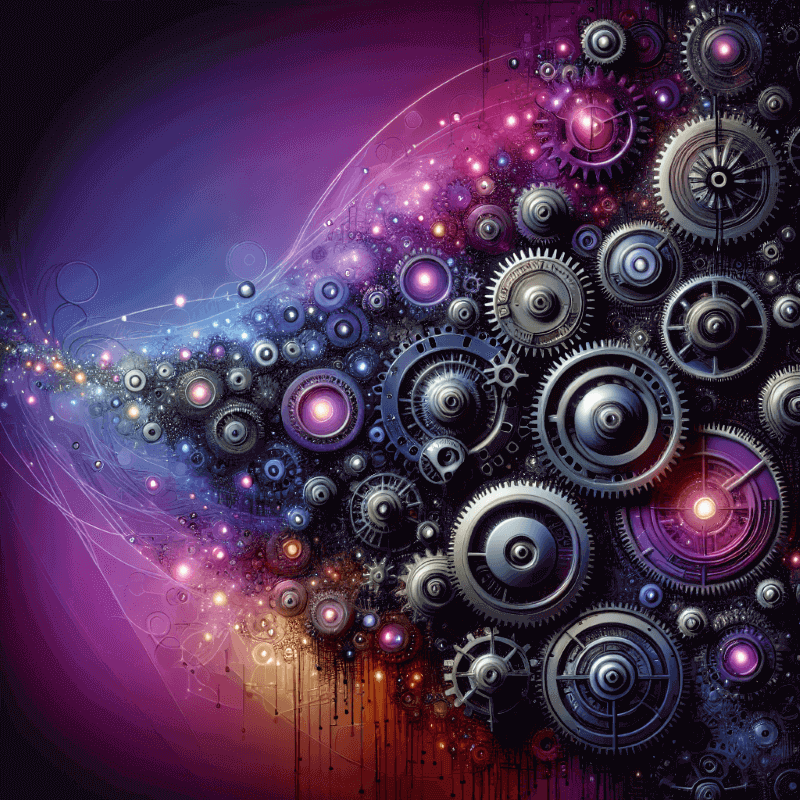 A vibrant composition of interconnected gears and cogs, symbolizing innovation, scalable systems, and operational efficiency.