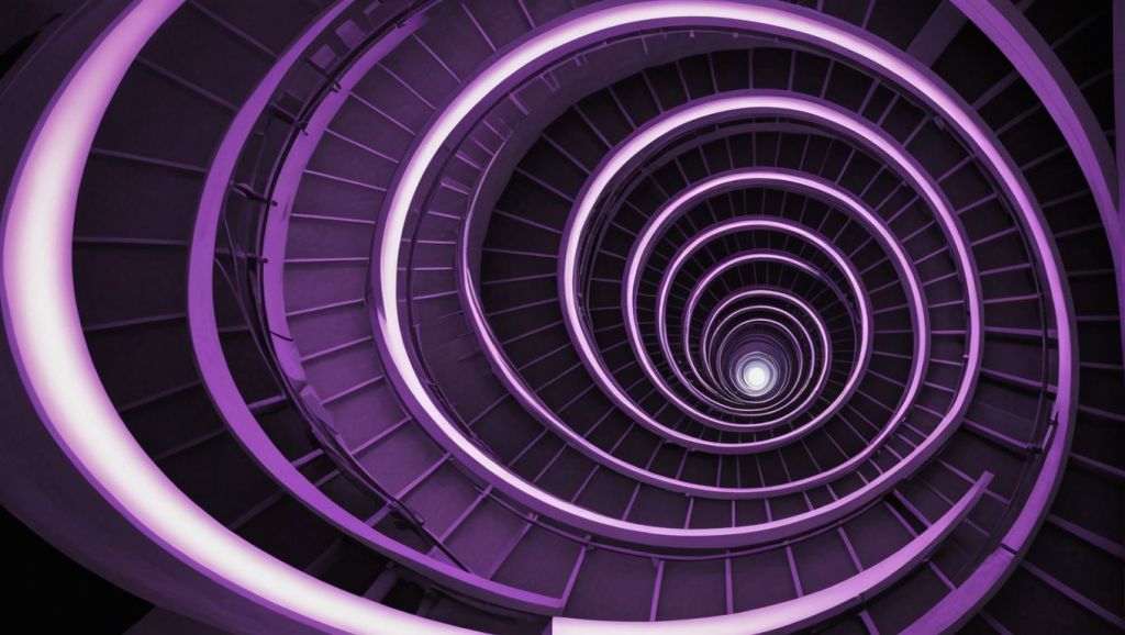 A purple spiral symbolizing infinite possibilities.