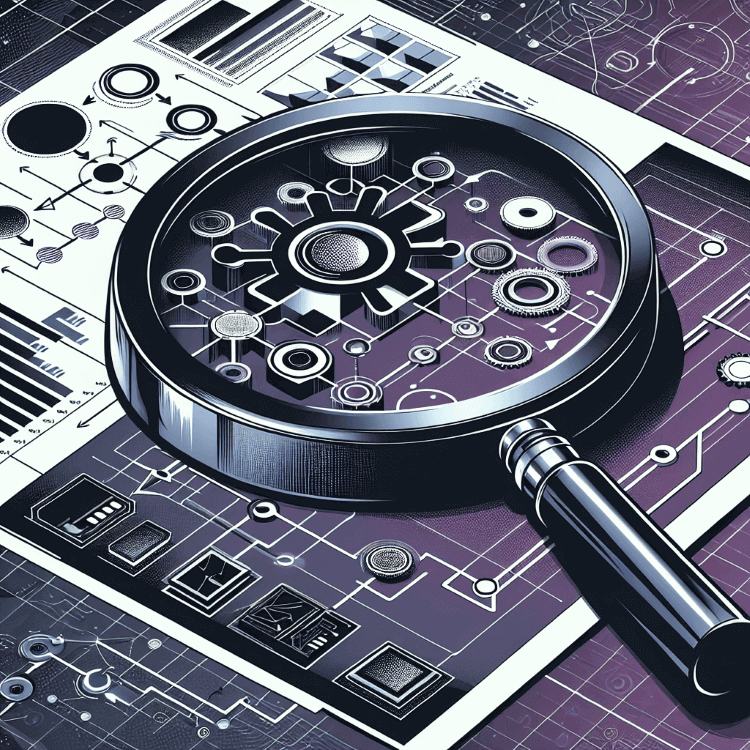 A magnifying glass over mechanical gears, symbolizing attention to detail and operational refinement.