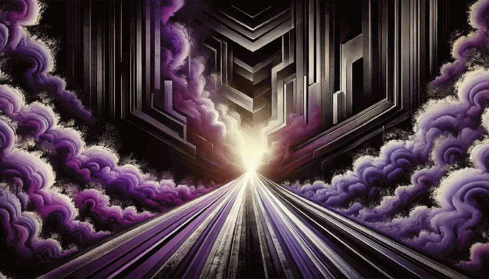 A symbolic pathway leading into a vast, open landscape with shifting sands and a distant horizon, representing change, adaptation, and stepping into the unknown.